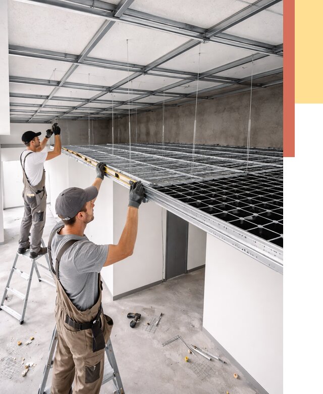 Монтаж потолка грильято в Артеме от 467 руб./м² — быстрая сборка под ключ | ОТДЕЛОЧНИК-Арт