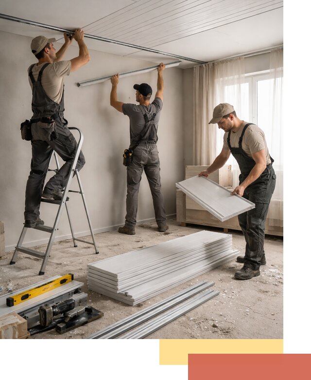 Монтаж потолка из ПВХ панелей в Артеме оперативно и качественно