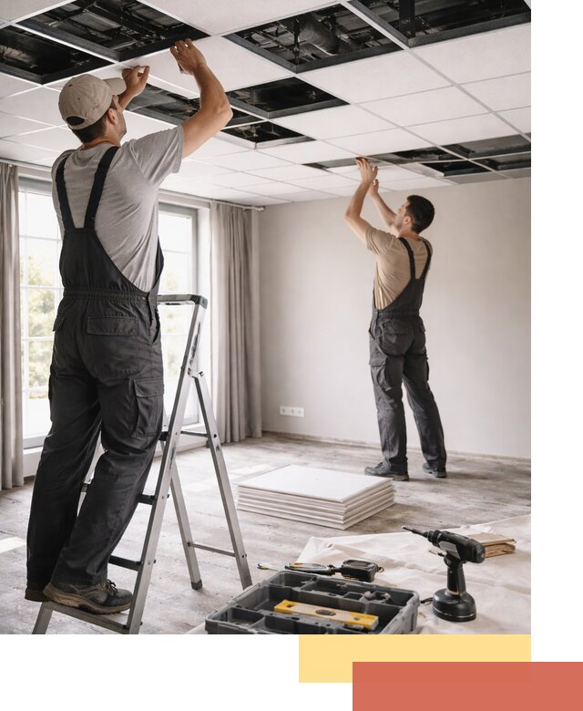 Замена плит подвесного потолка в Артеме быстро и качественно