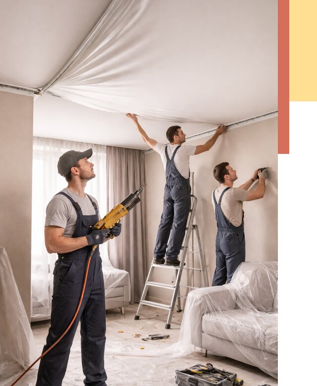 Установка натяжного потолка в Артеме от 4665 руб. | Быстро и недорого — ОТДЕЛОЧНИК-Арт