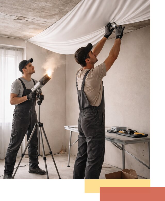 Установка натяжного потолка под ключ в Артеме