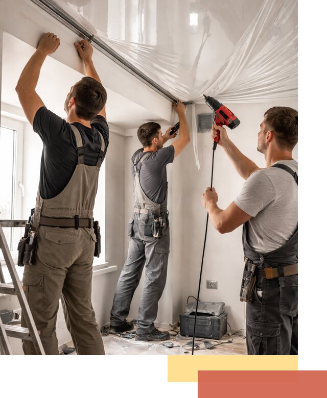 Монтаж глянцевого натяжного потолка в Артеме быстро и качественно