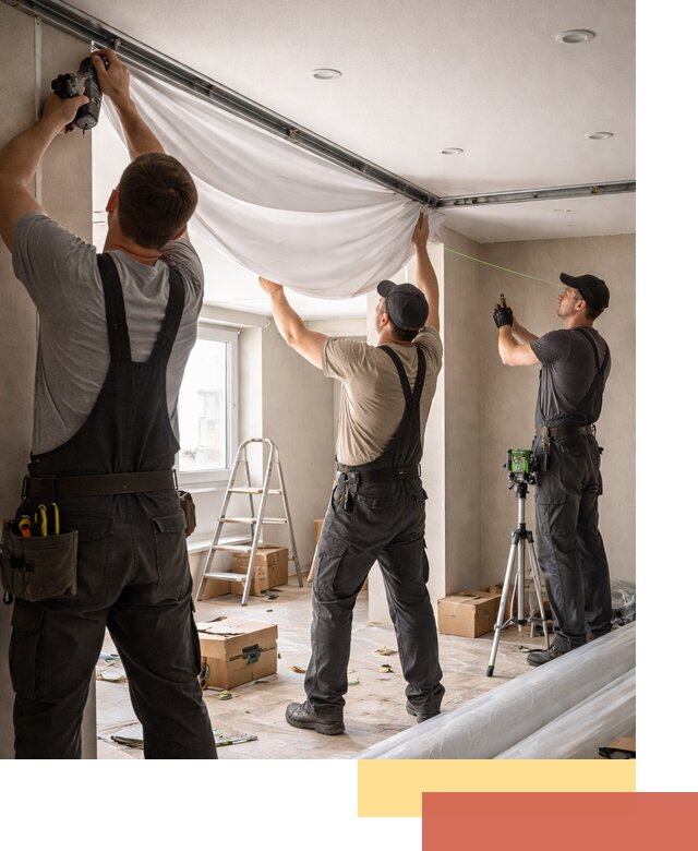 Монтаж парящего натяжного потолка под ключ в Артеме