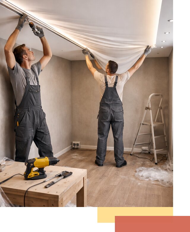 Монтаж натяжного потолка с подсветкой в Артеме цена и сроки