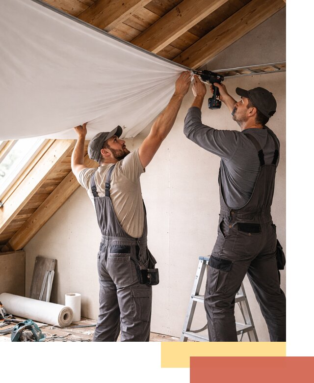 Монтаж натяжного потолка в мансарде в Артеме