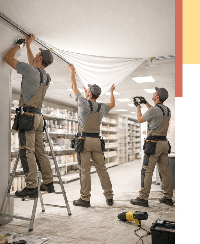 Монтаж натяжного потолка в магазине в Артеме от 4665 руб. быстро и недорого | ОТДЕЛОЧНИК-Арт