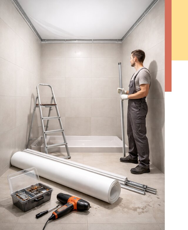 Монтаж натяжного потолка в санузле в Артеме от 1918 руб. — ОТДЕЛОЧНИК-Арт