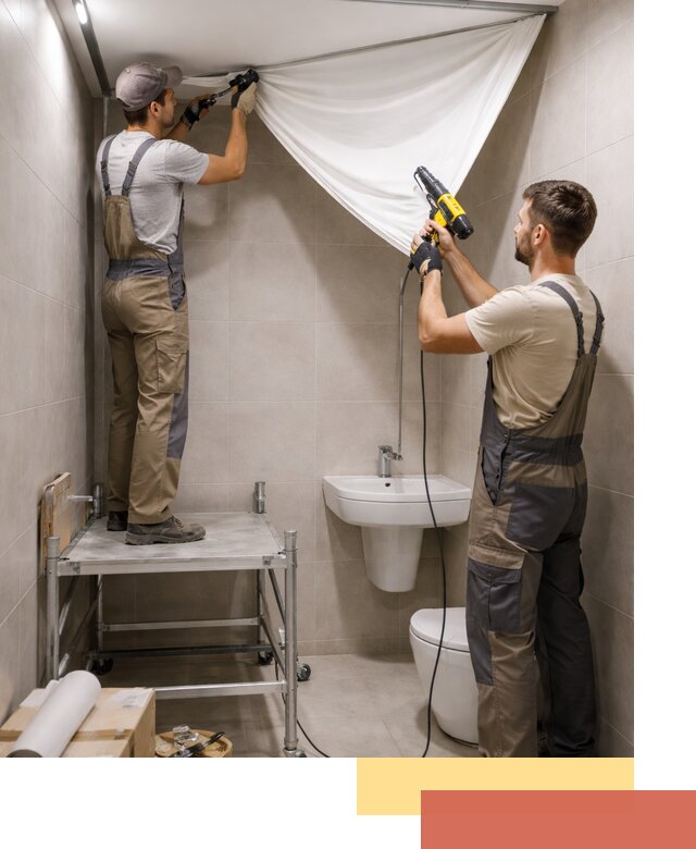 Монтаж натяжного потолка в санузле в Артеме