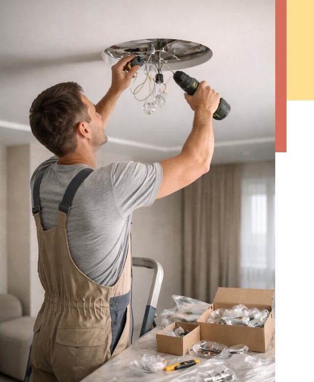 Установка люстры в натяжной потолок в Артеме от 1244 руб. | Быстро и недорого — ОТДЕЛОЧНИК-Арт