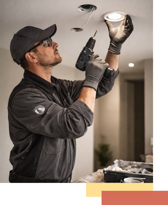 Установка точечных светильников в натяжной потолок в Артеме