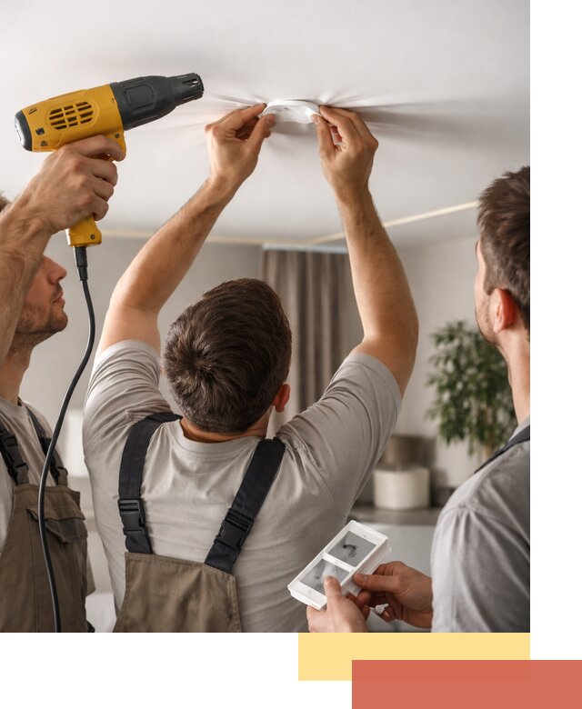 Ремонт прокола полотна натяжного потолка в Артеме