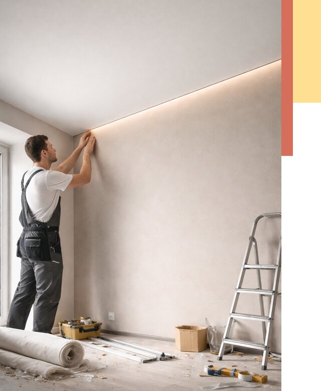 Теневые натяжные потолки в Артеме от 8501 руб. под ключ | ОТДЕЛОЧНИК-Арт