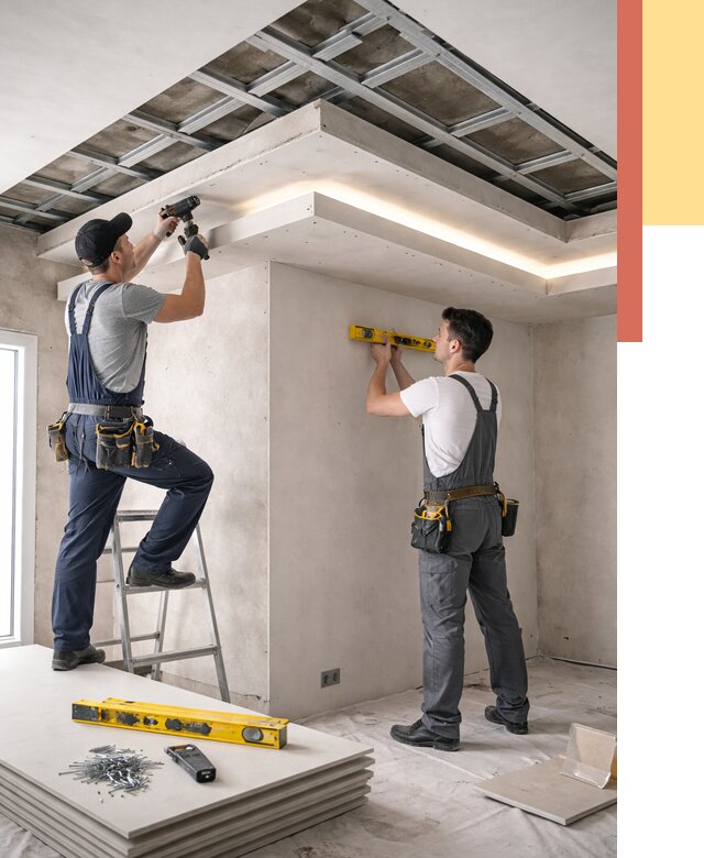 Двухуровневый потолок из гипсокартона в Артеме от 1503 руб. под ключ | ОТДЕЛОЧНИК-Арт