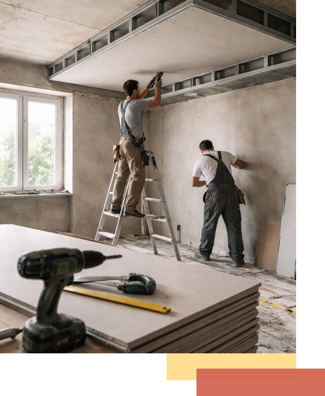 Двухуровневый потолок из гипсокартона в Артеме