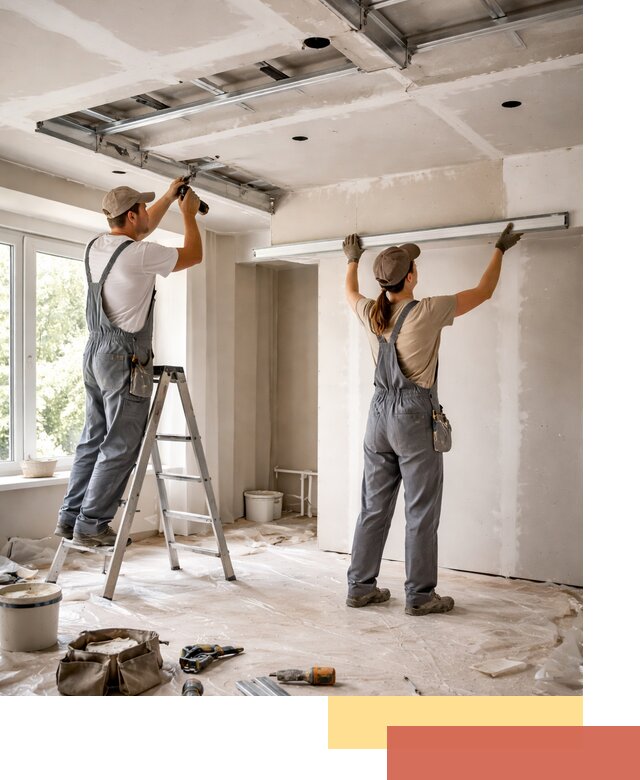 Монтаж многоуровневого потолка из гипсокартона в Артеме