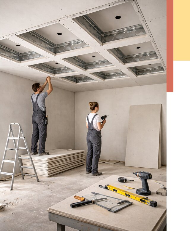 Кессонный потолок из гипсокартона в Артеме от 1918 руб. — монтаж и под ключ | ОТДЕЛОЧНИК-Арт