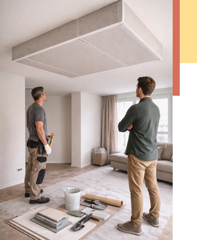 Короб на потолке из гипсокартона в Артеме от 2281 руб. — монтаж и услуги под ключ | ОТДЕЛОЧНИК-Арт