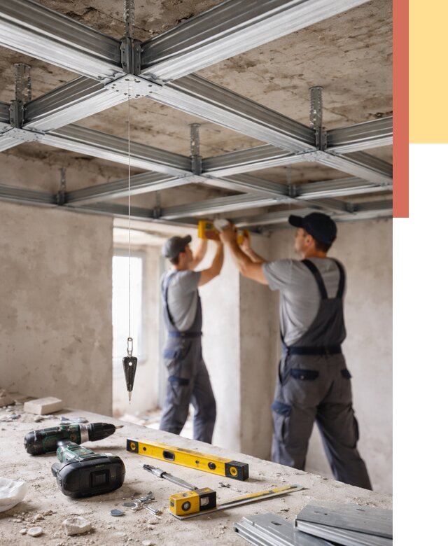 Монтаж каркаса потолка из профиля в Артеме от 4665 руб. — услуги ОТДЕЛОЧНИК-Арт