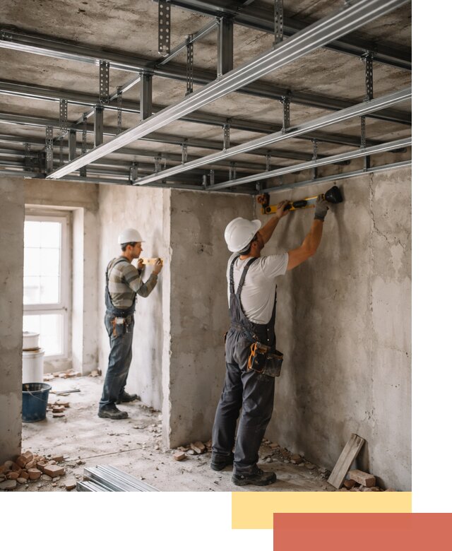 Монтаж каркаса потолка из профильного профиля в Артеме