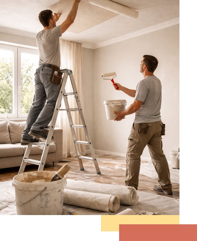 Поклейка обоев на потолок в Артеме — качественно и быстро