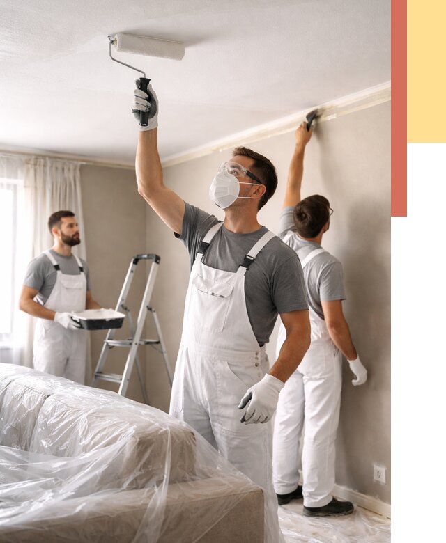 Покраска потолка водоэмельсионной краской в Артеме от 2281 руб/м² — услуги под ключ | ОТДЕЛОЧНИК-Арт