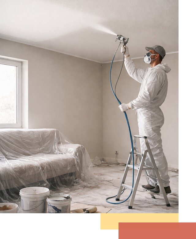 Покраска потолка краскопультом в Артеме быстро и качественно