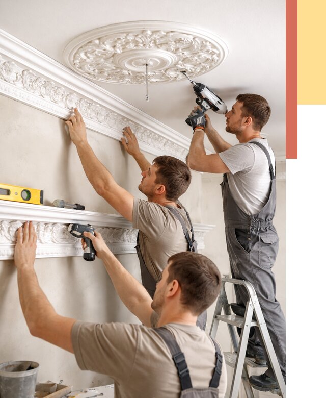 Монтаж лепнины на потолок в Артеме от 3317 руб. быстро и недорого | ОТДЕЛОЧНИК-Арт